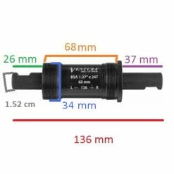 VENTURA Boitier De Pédalier 68 Mm Avec Filetage Pour Pédalier à Clavette -Promos Tiges de selle Magasin boitier de pedalier 68 mm avec filetage pour pedalier a clavette full 2