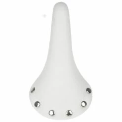 Endzone Selle Vélo Vintage Blanche Imitation Cuir Avec Rivets -Promos Tiges de selle Magasin selle velo vintage blanche imitation cuir avec rivets full 3