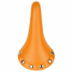 Endzone Selle Vélo Vintage Orange Imitation Cuir Avec Rivets -Promos Tiges de selle Magasin selle velo vintage orange imitation cuir avec rivets full 3